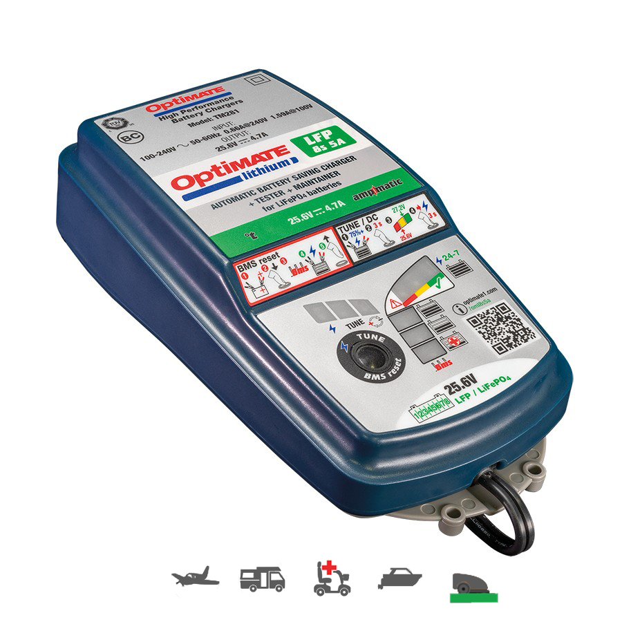 Cargador/Mantenedor de baterías Optimate Lithium 8S 5A