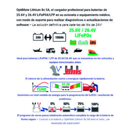 Cargador/Mantenedor de baterías Optimate Lithium 8S 5A