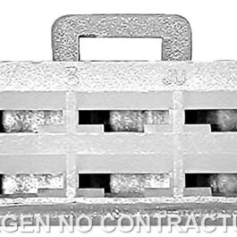 Conector rectangular macho con ranura para 6 conectores ‘hembra’ con ranura