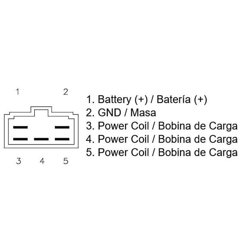 Regulador 12V - Trifase - CC 5 Cables (15 cm.) - Con Conector - Imagen 2