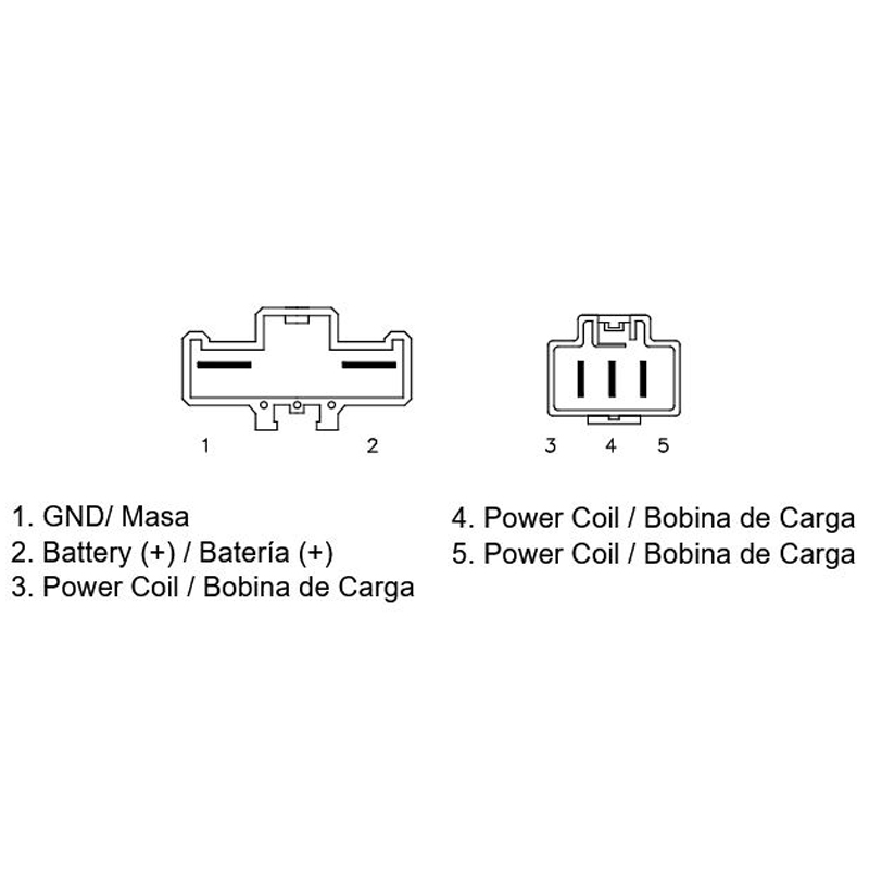 Regulador trifase mosfet 12V -C.C.- 5 cables - 2 conectores Honda Varadero 1000 - Imagen 2
