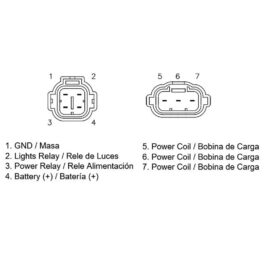 Regulador KTM EXCF 12V – con cable – 2 conectores