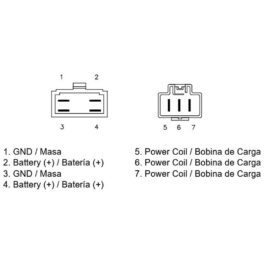 Regulador SH678PA/SH678C-13 – 12V – Trifase – CC – 7 Cables