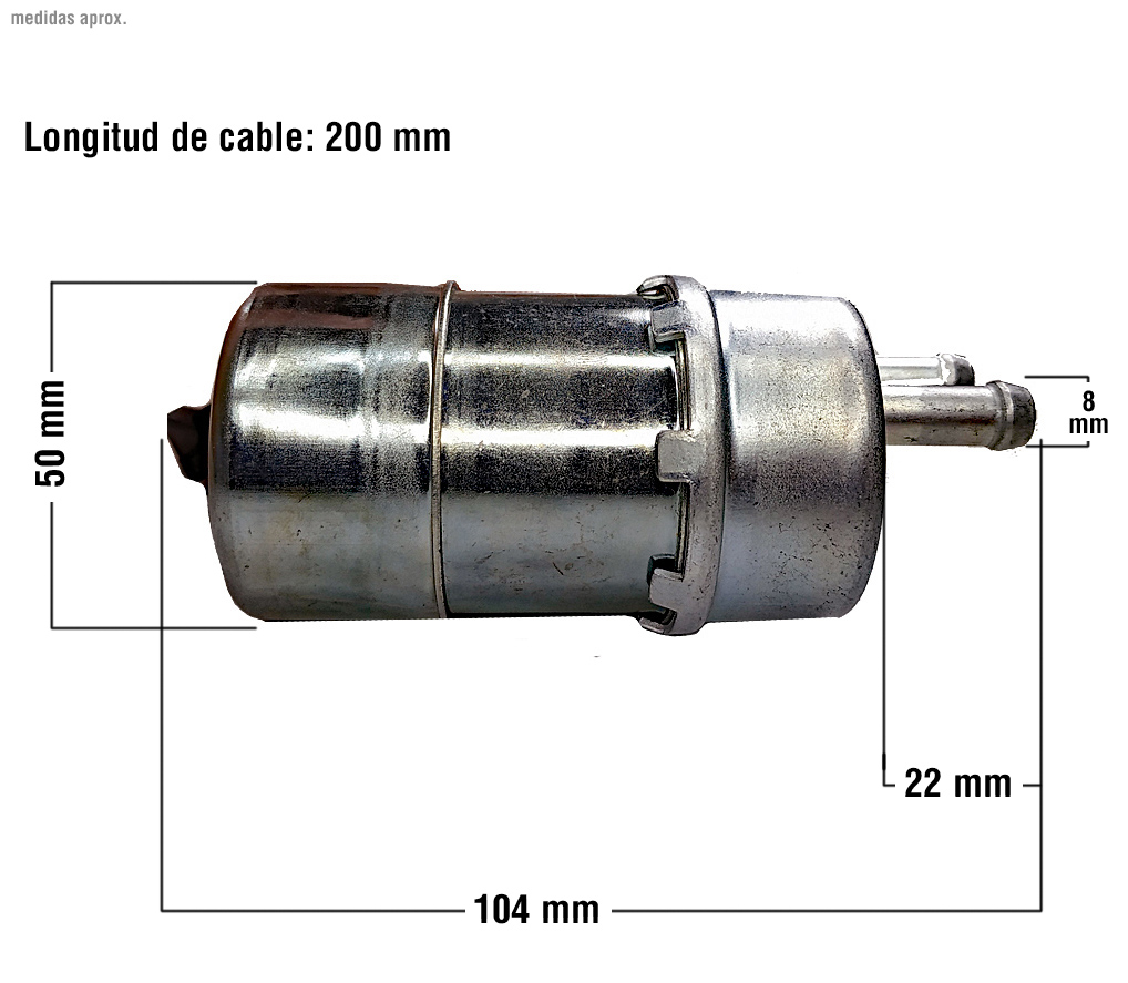Bomba gasolina Mitsubishi Yamaha T-Max 12v - Cable de 200 mm. - Imagen 5