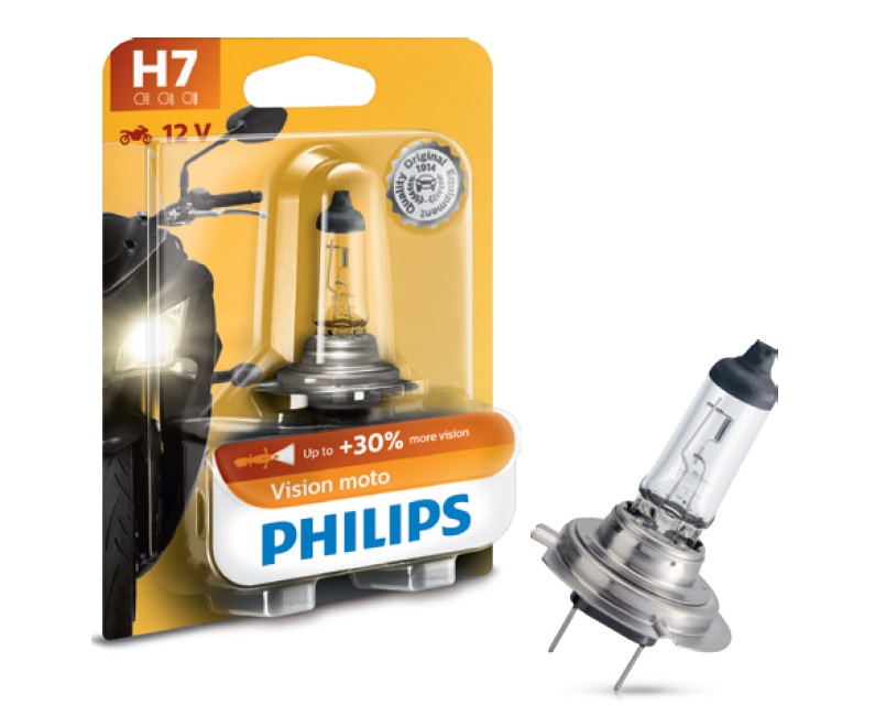 Lámpara Philips de óptica Halógena H7 Vision Moto 12V 55W - Imagen 2