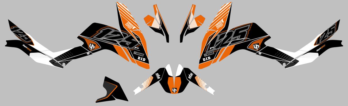 Kit Deco UP Maximize Negro-Naranja KTM Duke 125