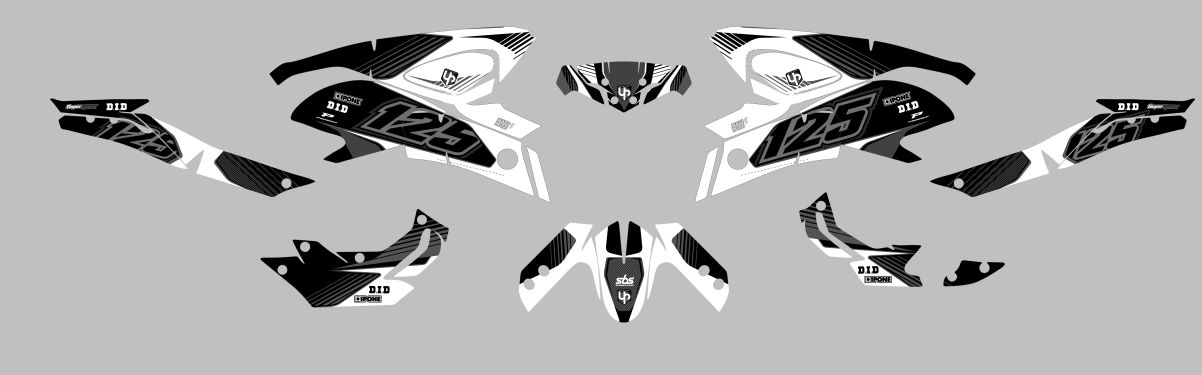 Kit Deco UP Maximize Negro-Blanco Yamaha MT125