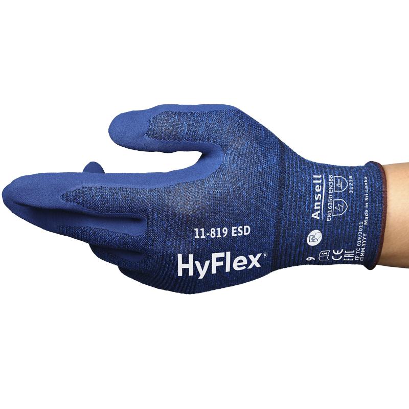 GUANTES ANSELL HYFLEX 11-819 ESD TALLA 9 (medida L) - Imagen 2