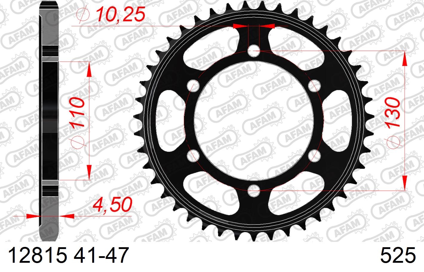 CORONA AFAM ACERO 525 X 43 SUZUKI - Imagen 2