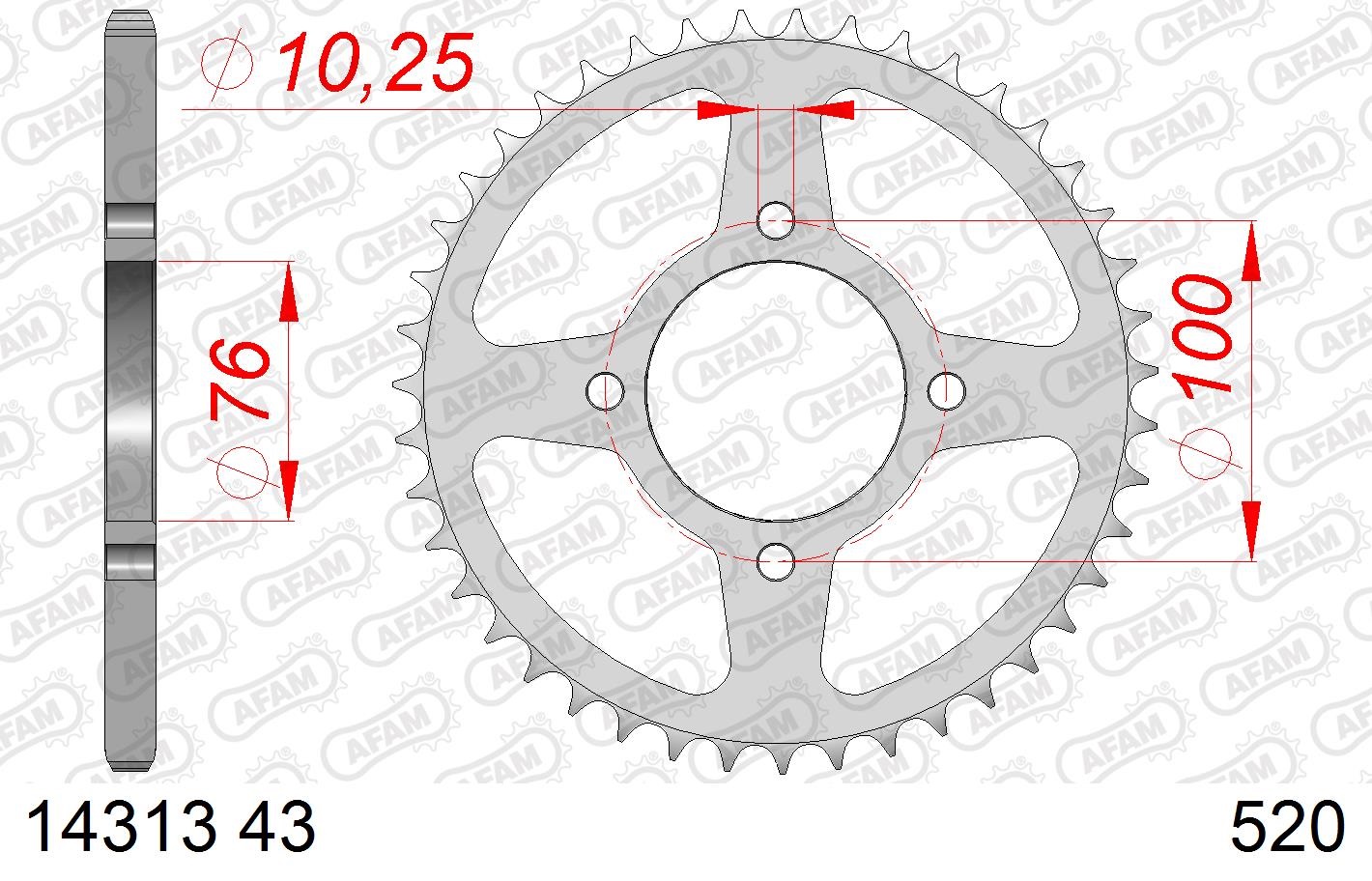 CORONA AFAM ACERO 520X43 - SUZUKI - Imagen 2