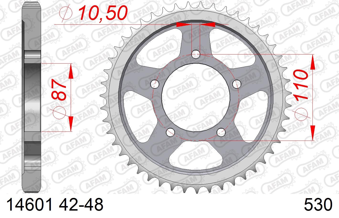 Corona AFAM Acero 525X47 Yamaha - Imagen 2
