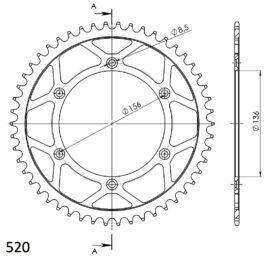 Corona Supersprox Aluminio Roja 48 D