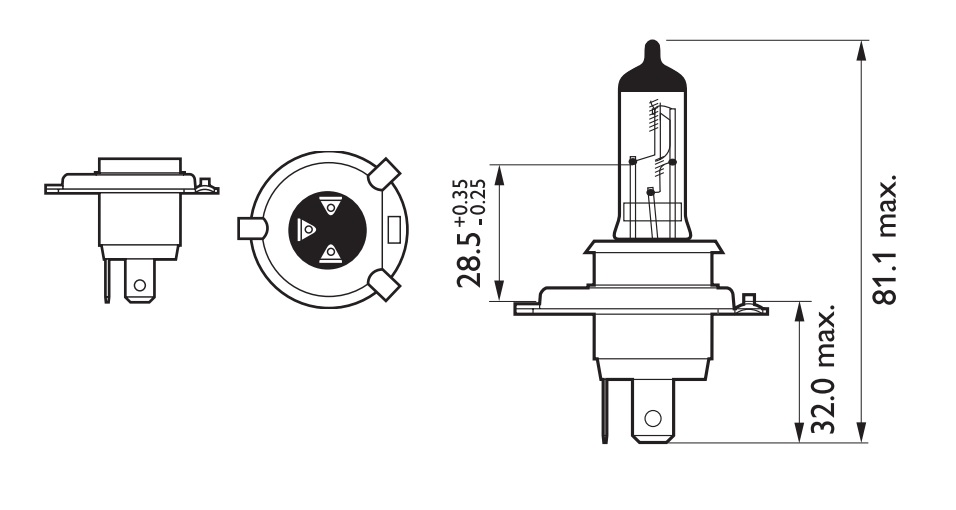 Lámpara Philips de óptica Halógena H4 City Vision 12V 60/55W - Imagen 2