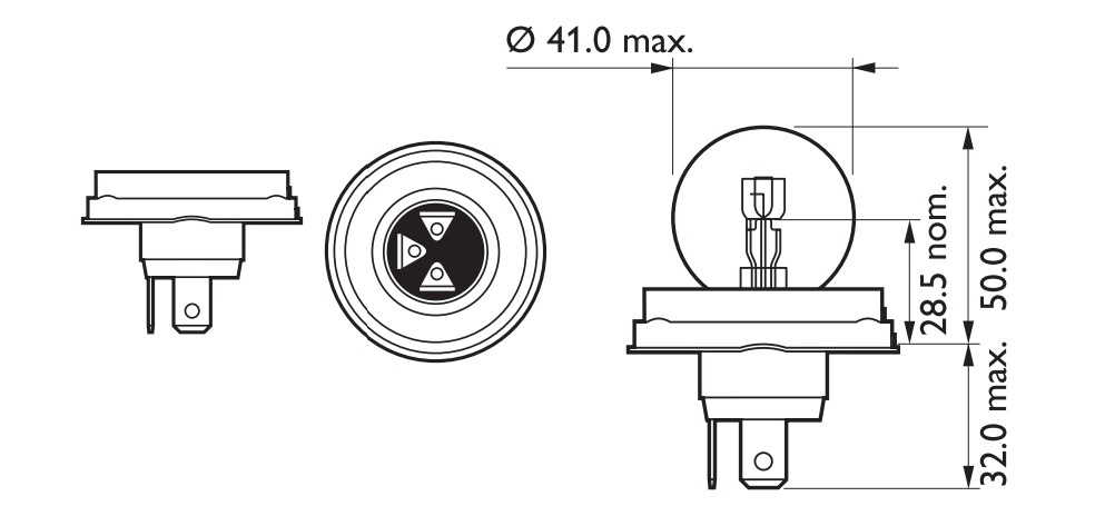 Lámpara Philips de óptica R2 12V 45/40 W - Imagen 2