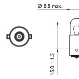 Lámpara Philips de posición / tablero T4W 12V 4W