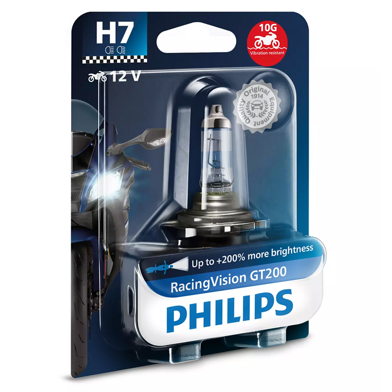 LAMPARA PHILIPS HALOGENA H7 RACING VISION MOTO 12V - Imagen 3