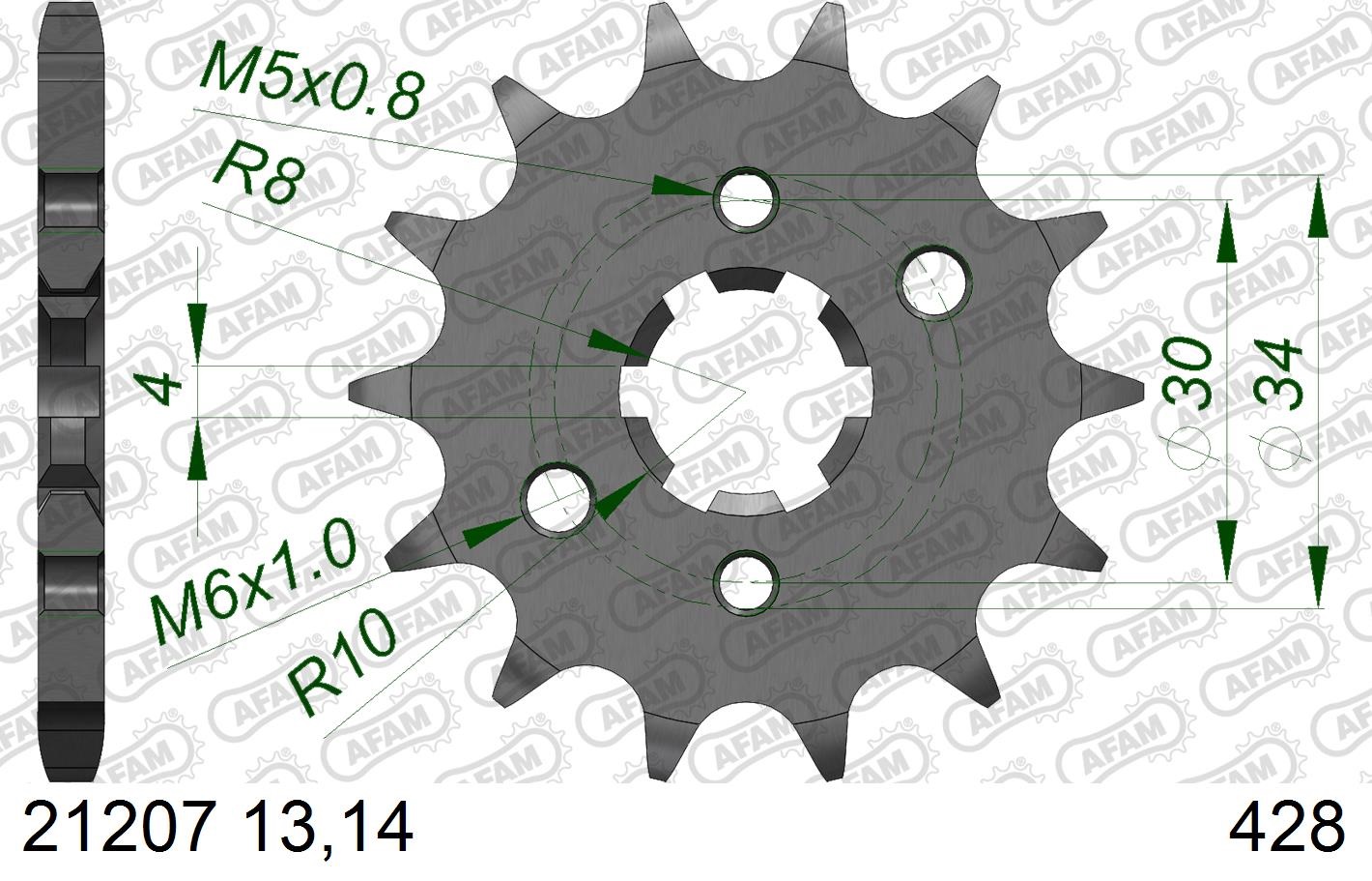 PIÑÓN AFAM 428x14 YAMAHA - Imagen 2
