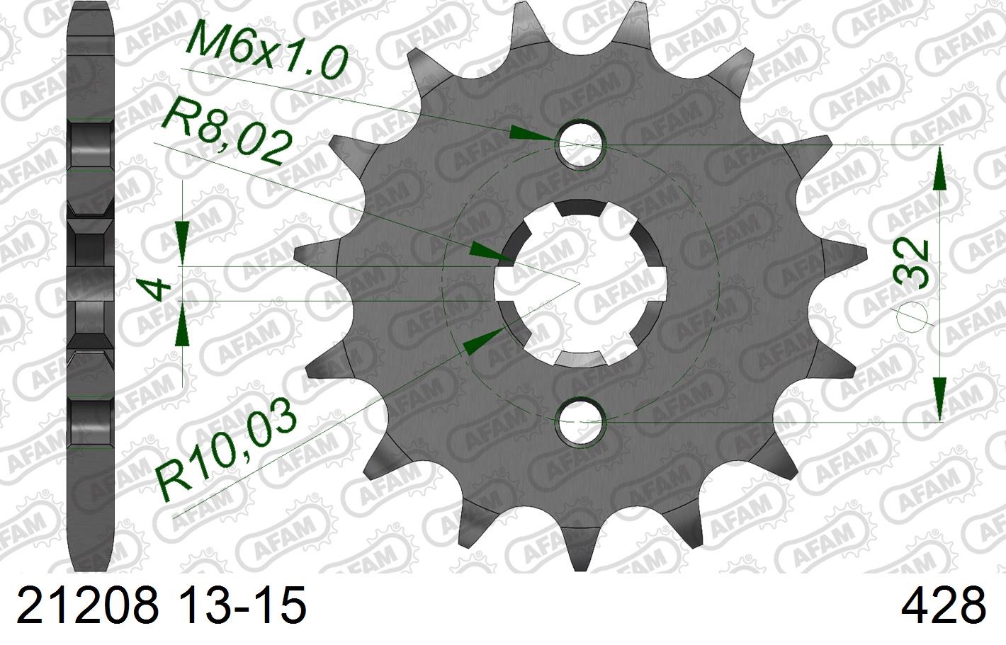PIÑÓN AFAM 428x14 YAMAHA - Imagen 2