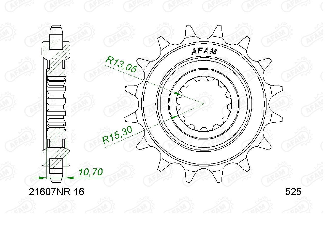 PIÑÓN AFAM 525x16 YAMAHA - Imagen 2