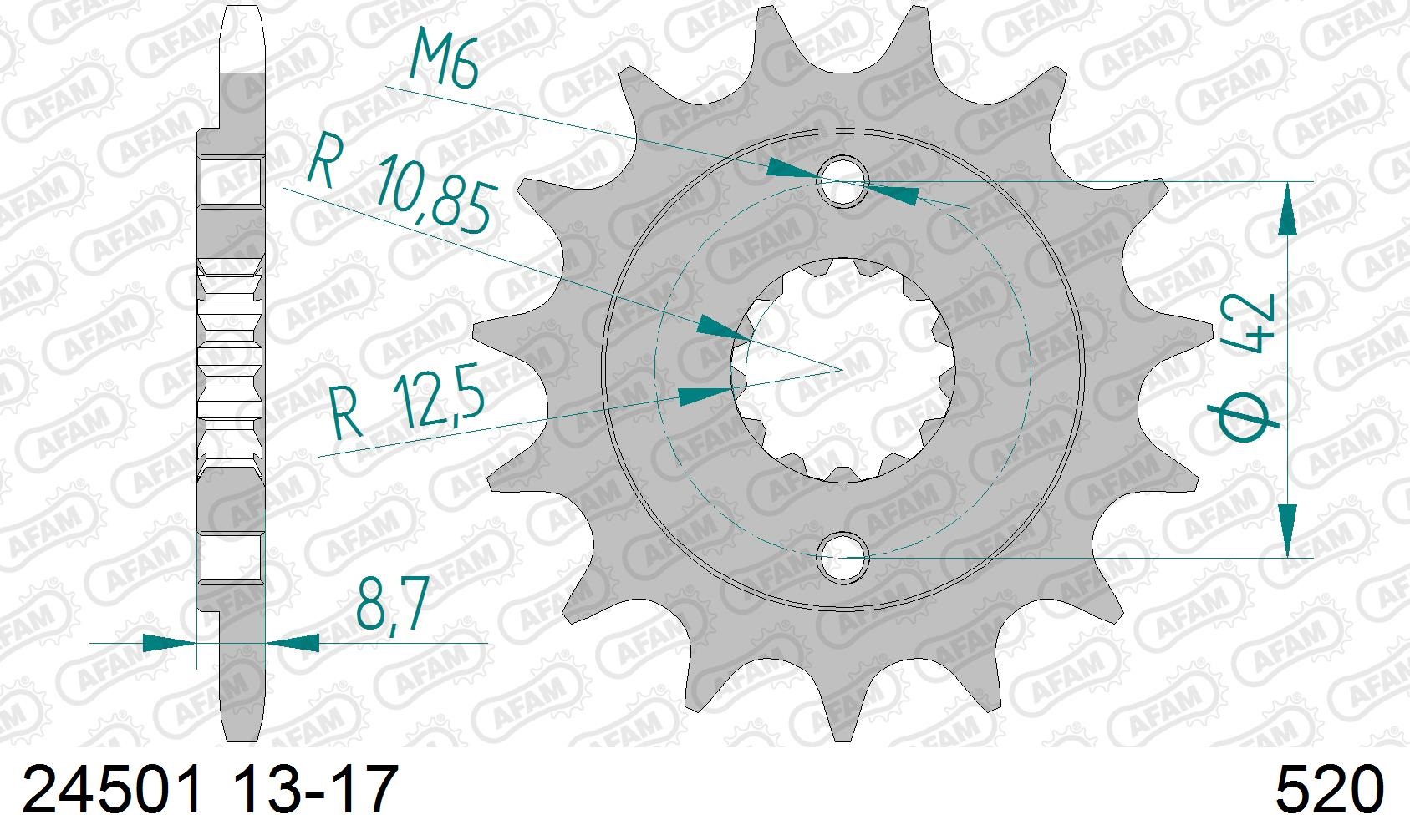 PIÑÓN AFAM 520x16 SUZUKI - Imagen 2