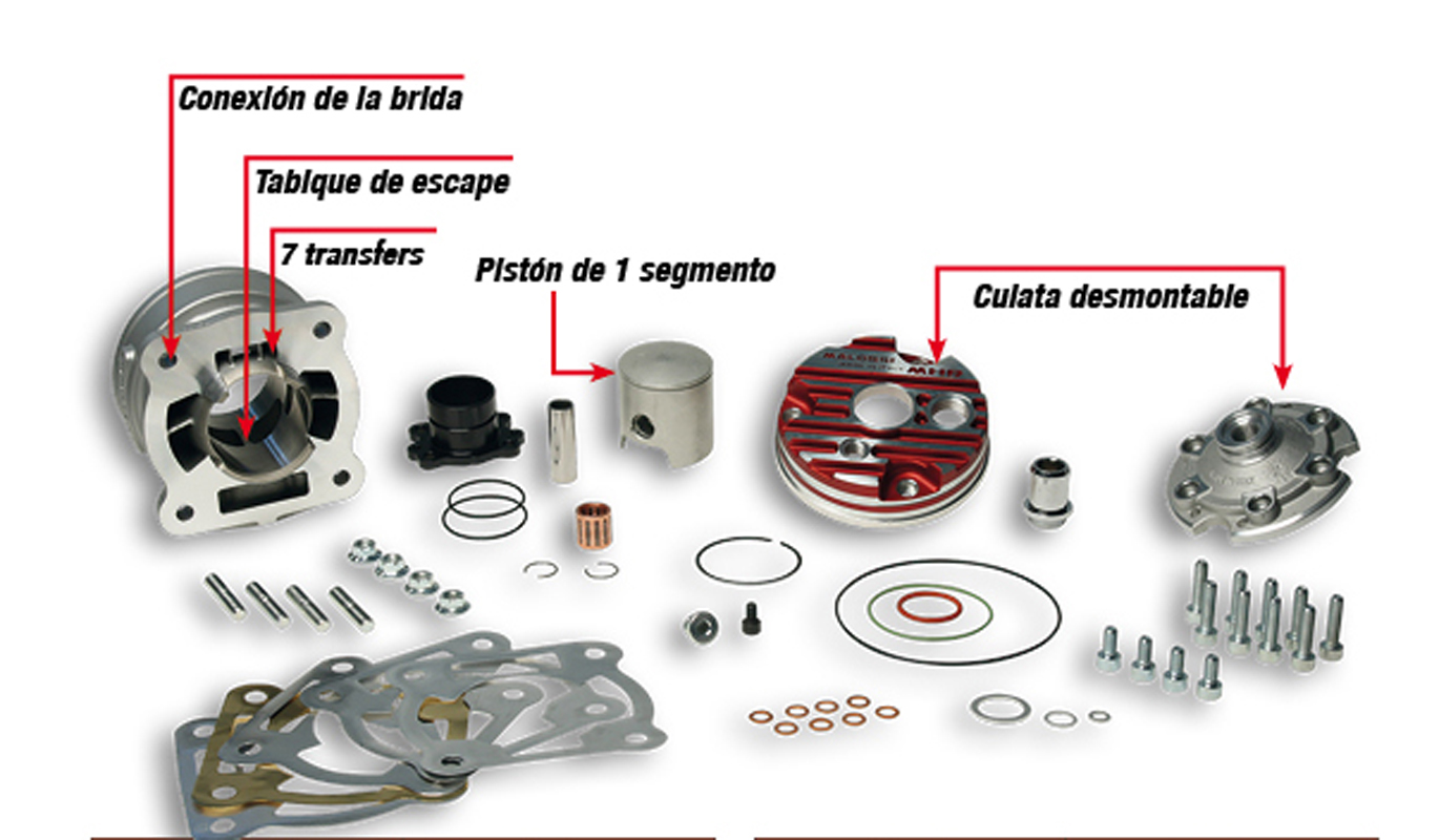 Grupo Térmico Malossi MHR D 52 Testa Rossa FM Piaggio 50 - Imagen 2