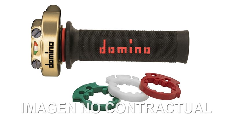 Mando Gas Domino XM2 Dorado con Puños 3846.03