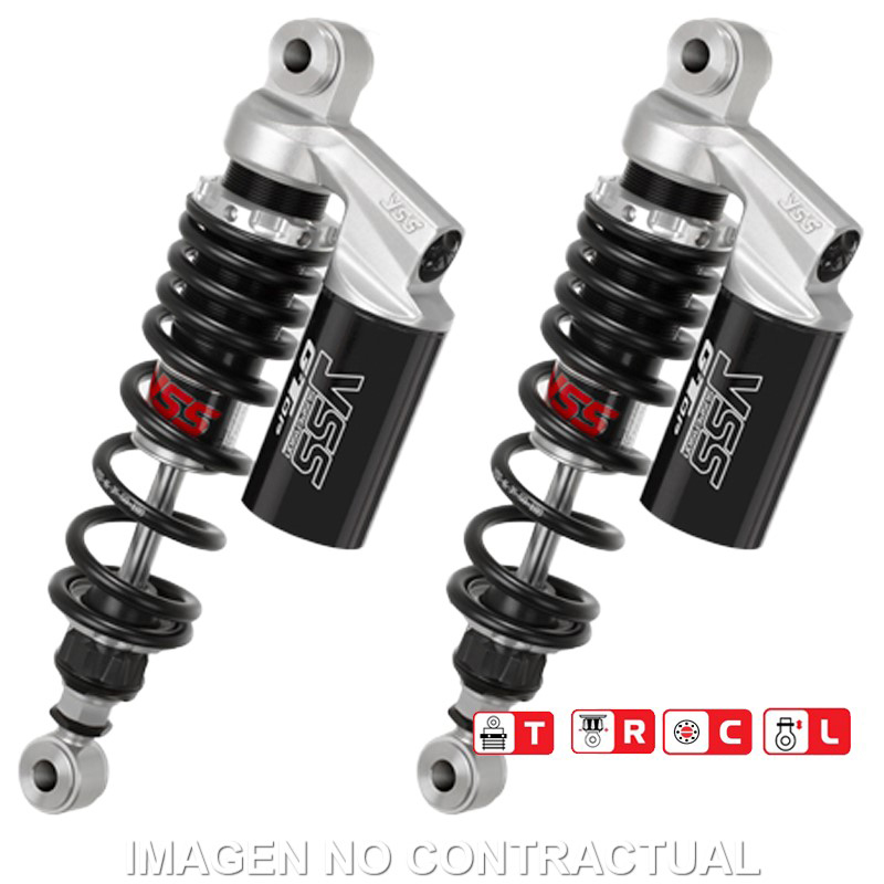 Juego Amortiguadores Traseros YSS Gas Top Line c/Botella superior Kawasaki Vulcan 500 LTD