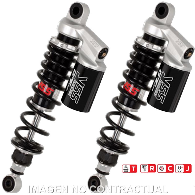 Juego Amortiguadores Traseros Yss Gas Top Line c/Botella superior Triumph Bonneville