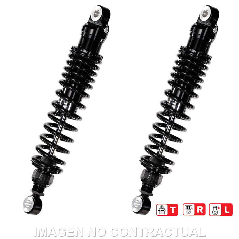 Juego Amortiguadores Traseros YSS Black Edition Gas Top Line Moto Guzzi 350 NTX