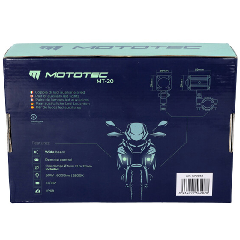 LUCES AUXILIARES LED MOTOTEC MT-20 HOMOLOGADAS - Imagen 5