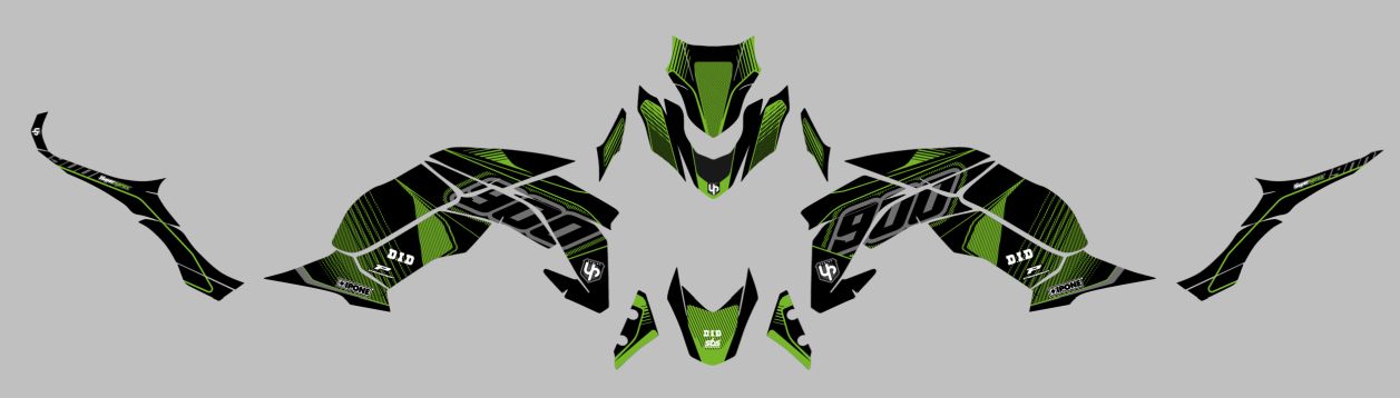 Kit Deco UP Maximize Negro-Verde Kawasaki Z900