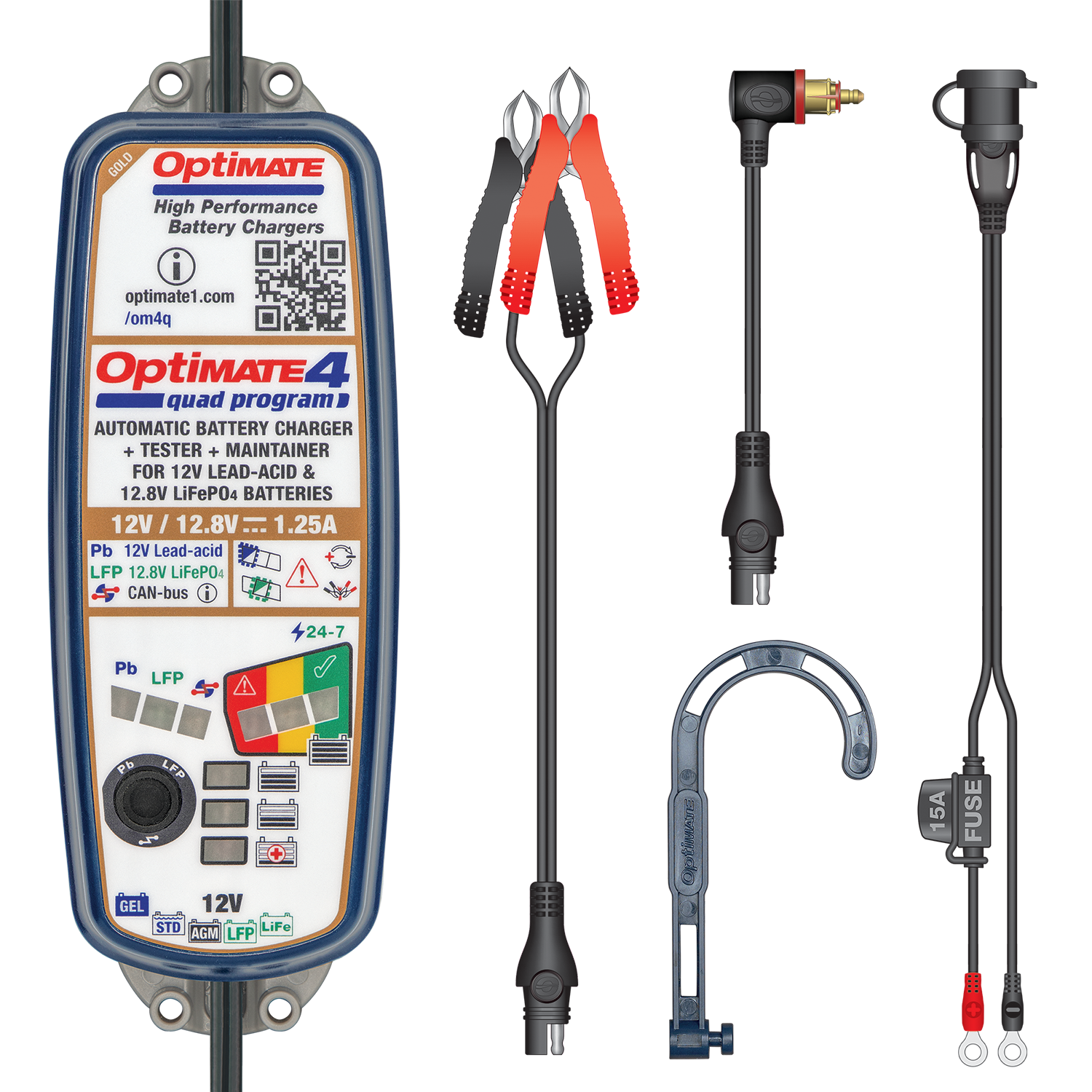 Cargador/Mantenedor de baterías Optimate 4 Quad Program Premium TM630-PR - Imagen 6