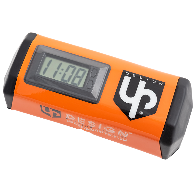Protector manillar Up design con reloj integrado color naranja + funda negra - Imagen 2