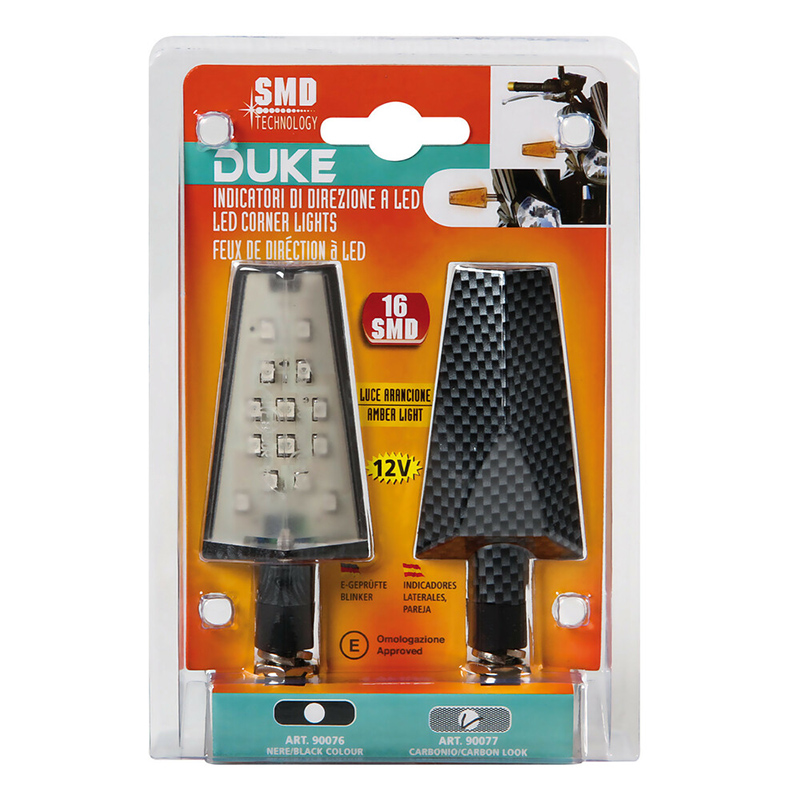 INTERMITENTES CON LED LAMPA DUKE 12V CARBON - Imagen 2