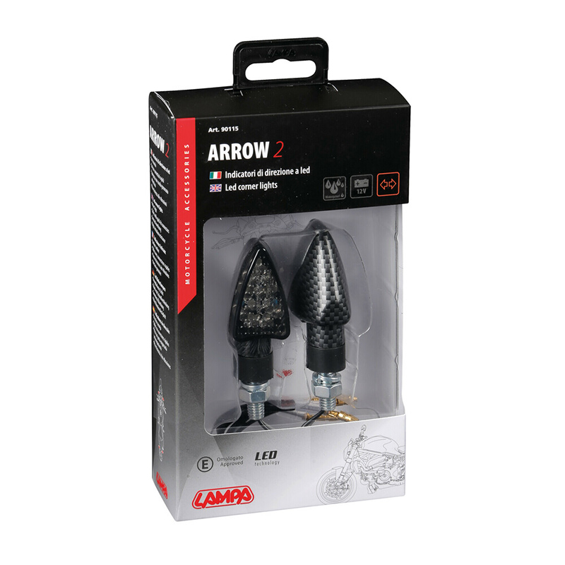 INTERMITENTES CON LED LAMPA ARROW-2 12V CARBON - Imagen 2