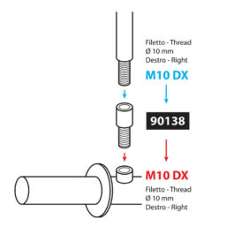 ADAPTADOR PARA ESPEJOS MOTO LAMPA ROSCA 10 MM DERECHA