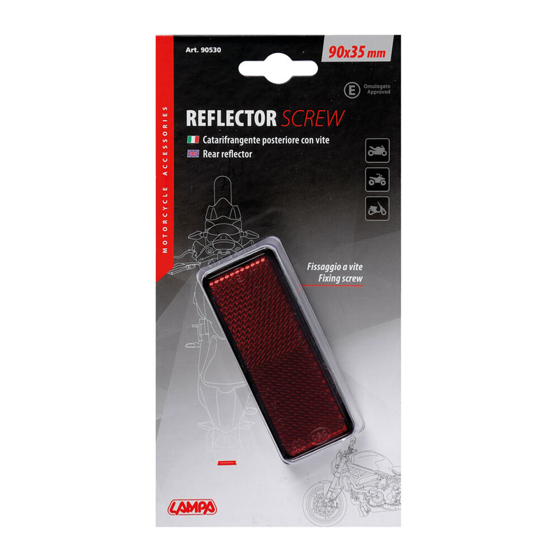 REFLECTOR LAMPA TRASERO CON TORNILLO 90X35 MM Rojo - Imagen 3