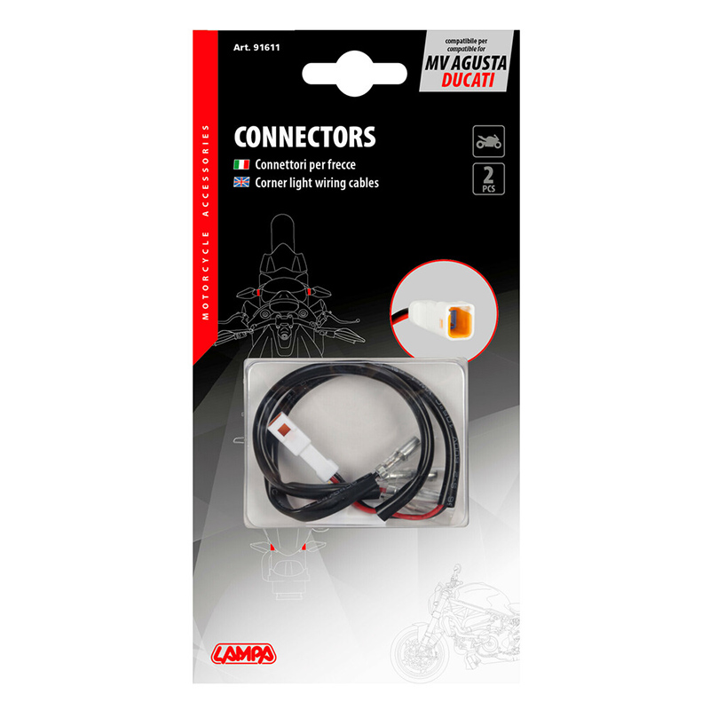 CONECTORES PARA INTERMITENTES LAMPA (2 UDS) COMPATIBLE PARA MV AGUSTA / DUCATI (TYPE 2) - Imagen 3