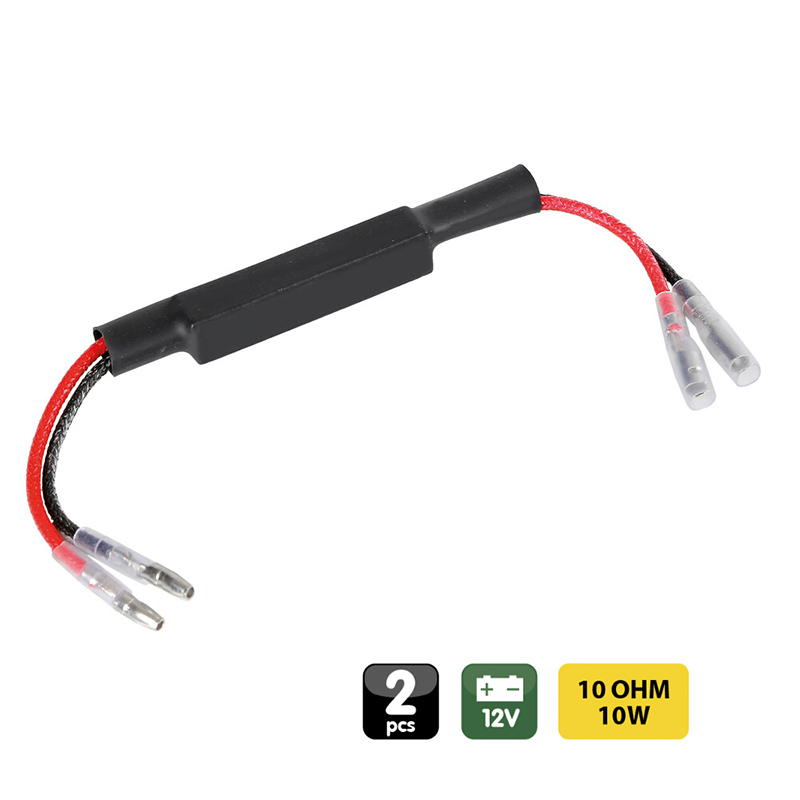 RESISTENCIAS PRECABLEADAS LAMPA CON CONECTORES RÁPIDOS 12V 10 OHM 10 W (2 UND.)