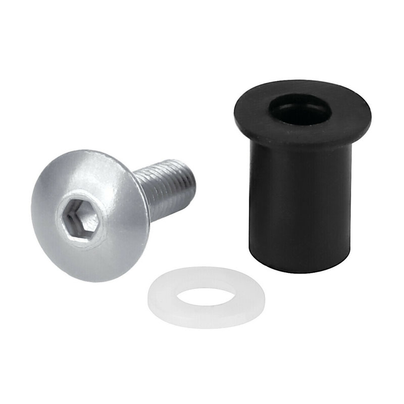 KIT TUERCAS GOMA C/TORNILLOS+ARANDELAS LAMPA PLATA