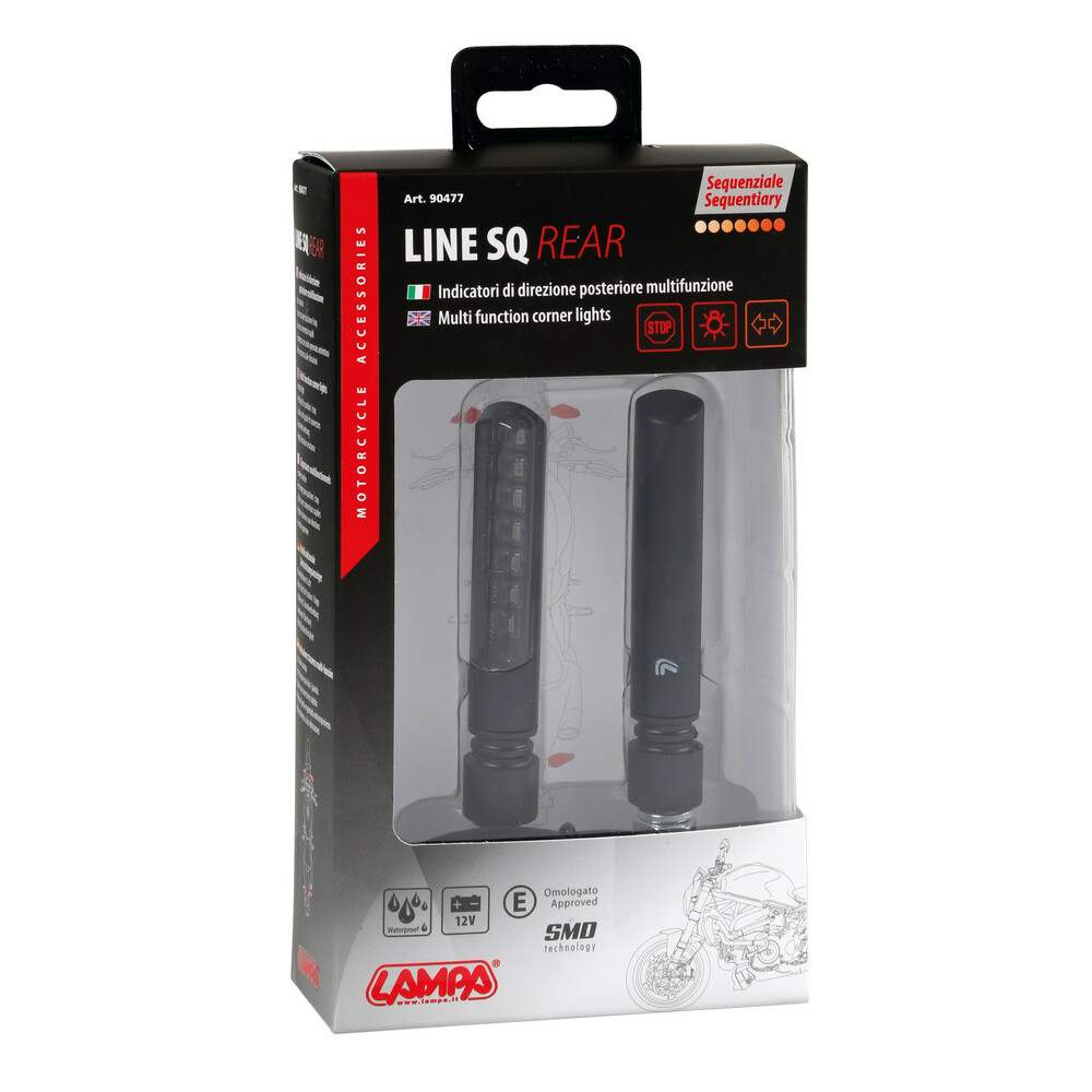 INTERMITENTES DE LED SECUENCIAL Y LUZ DE POSICIÓN/FRENO TRASERA LAMPA LINE SQ 12V - Imagen 4