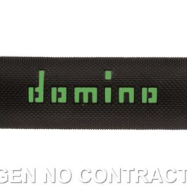 Puños Domino On Road Negro – Verde Abiertos D 22/26 mm L 120-125 mm