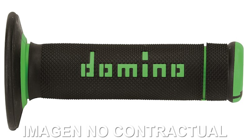 Puños Domino OFF Road X-Treme Negro - Verde Cerrados D 22 mm L 118 mm