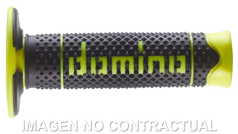 Puños Domino DSH OFF Road Negro - Amarillo Fluor Cerrados D 22 mm L 120 mm
