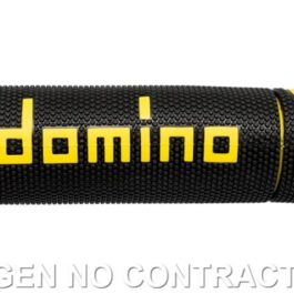 Puños Domino On Road Racing Negro/Amarillo Abiertos D 22 mm L 120 mm