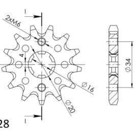 Piñón Supersprox Suzuki – Yamaha 428 x 13