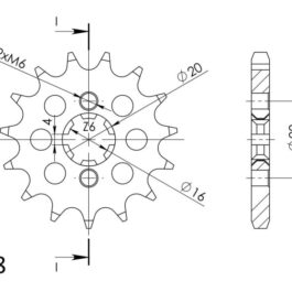 Piñón Supersprox Suzuki – Yamaha 428 x 15