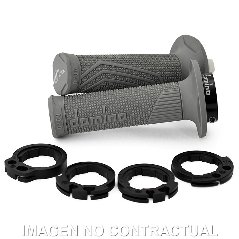 Puños Domino D100 OFF Road Color Gris D-Lock con sistema de fijación «Lock On»