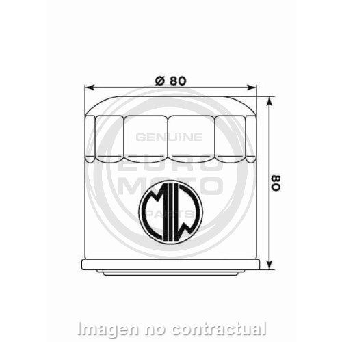 Filtro aceite Meiwa Honda VF 750 - Imagen 2