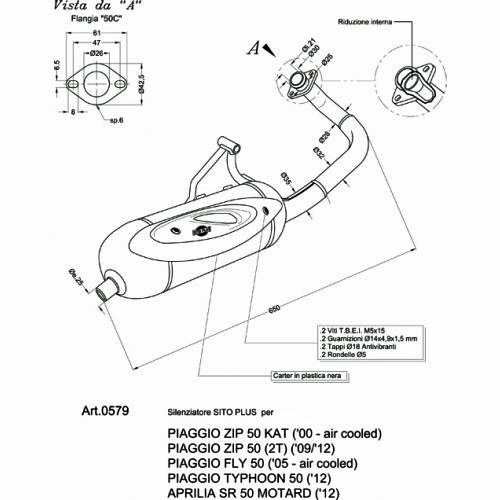 Silencioso Leovince Sitoplus Piaggio Fly-Zip 50 - Imagen 3